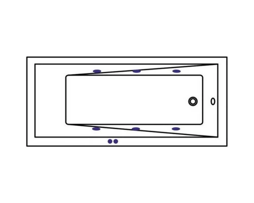 Акриловая гидромассажная ванна 169,5x70 см Whitecross Wave 0101.170070.100.SOFT.GL