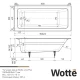 Чугунная ванна 180x80 см Wotte Line Plus 1800x800