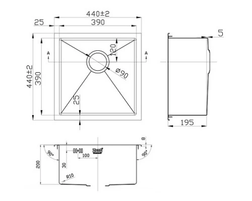 Кухонная мойка Zorg Inox RX-4444
