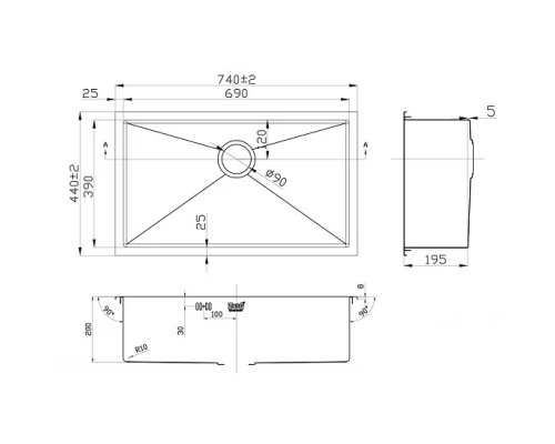 Кухонная мойка Zorg Inox RX-7444