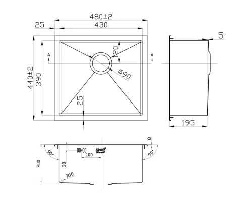 Кухонная мойка Zorg Inox RX-4844