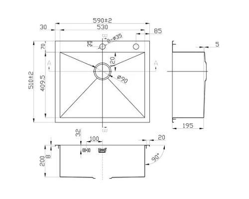 Кухонная мойка Zorg Inox X-5951