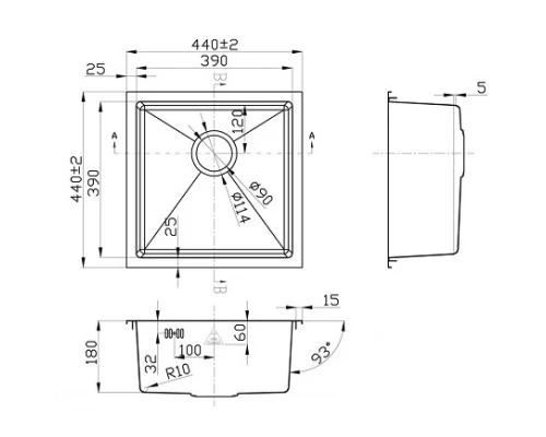 Кухонная мойка Zorg Steel Hammer R SH R 4444