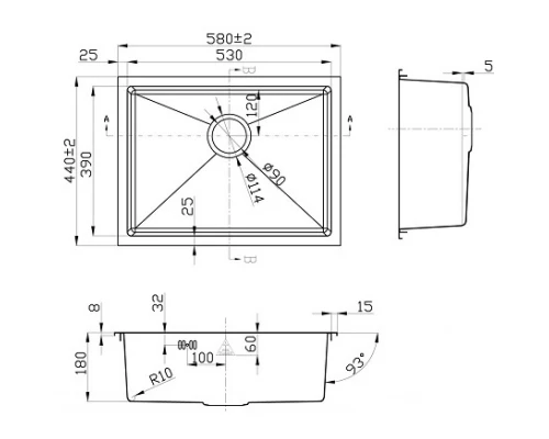 Кухонная мойка Zorg Steel Hammer R FONTAS SH R 5844