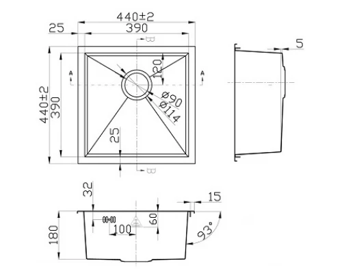 Кухонная мойка Zorg Steel Hammer X ALTA SH X 4444