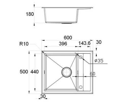 Кухонная мойка Zorg Steel Hammer R LUXE SH R 6050