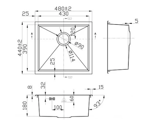Кухонная мойка Zorg Steel Hammer X MIA SH X 4844