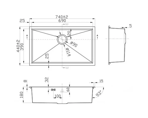 Кухонная мойка Zorg Steel Hammer X OLENTIA SH X 7444