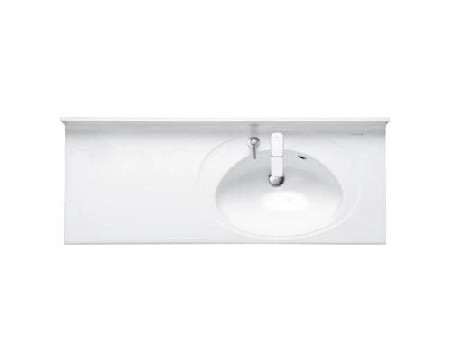 Раковина ОТЕЛЬ 3/1200, правая с навесами и диспенсором