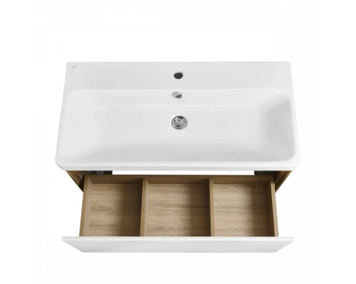 Тумба ЛИБЕРТИ 90,1ящ.,подвесн.,дуб эльвезия/бел.глян. (под рак-ну АДРИАНА 90,MILA 35,MILA 40,ОДРИ 42