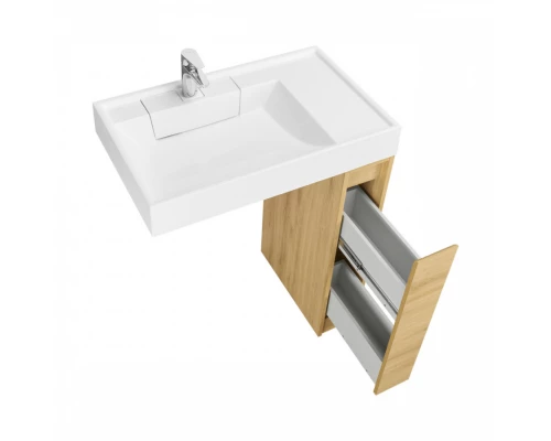 Тумба без фасада ЛОНДРИ 20 (под раковину РЕЙН 80), под с/маш., дуб сантана