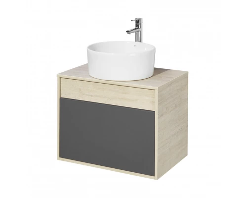 Тумба ЛОФТ УРБАН 65, серый графит, дуб орегон (под раковину MILA 35, MILA 40, ОДРИ 42)