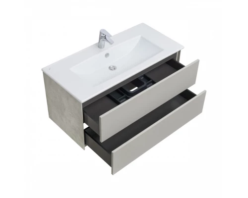 Тумба СОХО 100, подвесная, слэйт, галька серая (под раковину ЭЛИНА 100)