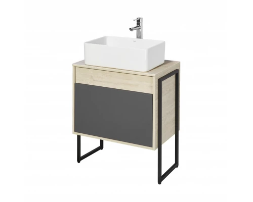 Тумба ЛОФТ УРБАН 65, серый графит, дуб орегон (под раковину MILA 35, MILA 40, ОДРИ 42)