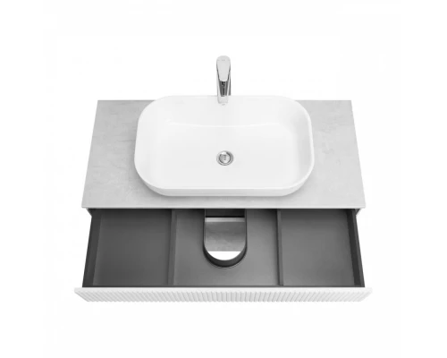 Тумба МАРБЛ 100, 2 ящ., слейт/белый матовый (под раковину MILA 35, MILA 40, ОДРИ Soft 42, ОДРИ Round