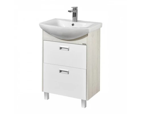 Тумба БЕККА 60, белая, дуб сомерсет (под раковину БАЛТИКА 60)