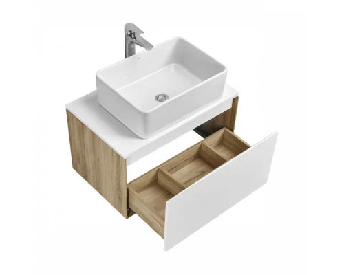 Тумба ЛИБЕРТИ 70, 1 ящ.,подв., дуб эльвезия/бел. гл-ц (под р-ну АДРИАНА 70,MILA 35,MILA 40,ОДРИ 42