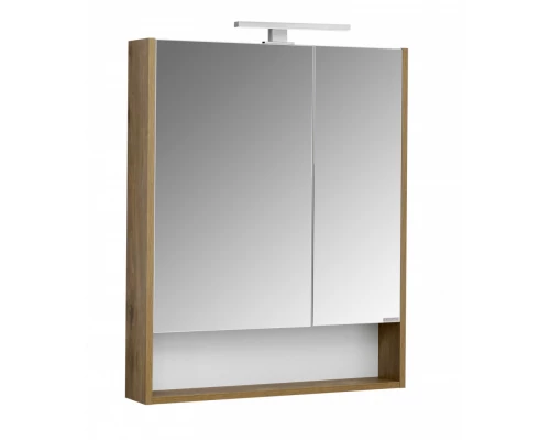 Зеркальный шкаф СКАНДИ 70, белый, дуб рустикальный