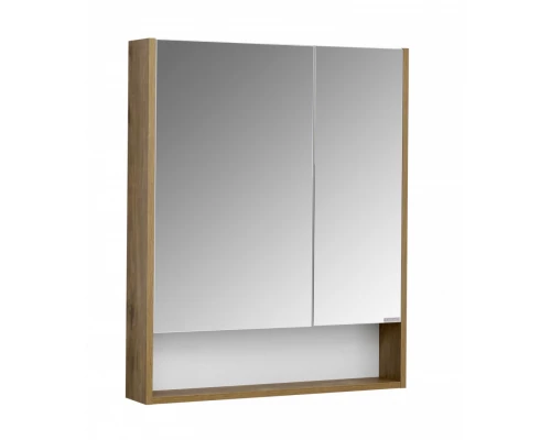 Зеркальный шкаф СКАНДИ 70, белый, дуб рустикальный