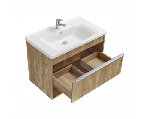Тумба-умывальник ХОУП 80, 1 ящ., подвесная, орех (под раковину МИРАНДА 80)