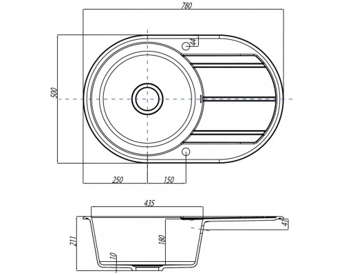 Кухонная мойка серый Акватон Амира 1A712932AI230