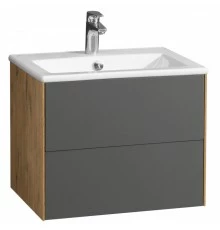 Тумба СОХО 60, дуб веллингтон, графит софт (под раковину ЭЛИНА 60)