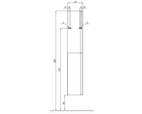 Пенал подвесной белый глянец/грецкий орех R Акватон Рене 1A222003NRC80