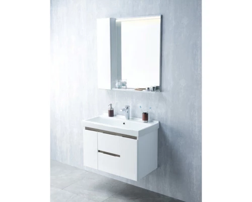 Тумба белый глянец/грецкий орех 75,7 см Акватон Рене 1A258601NRC80