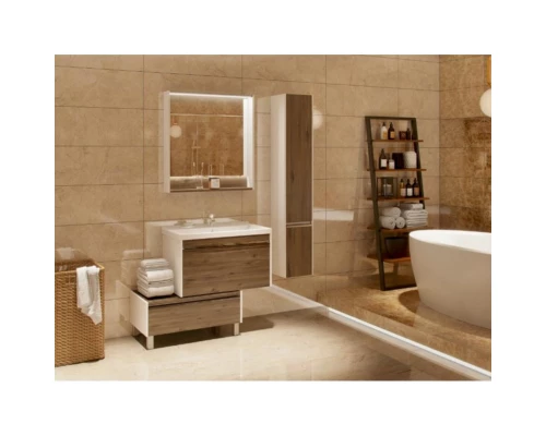 Пенал подвесной белый глянец/таксония темная R Акватон Капри 1A230503KPDBR