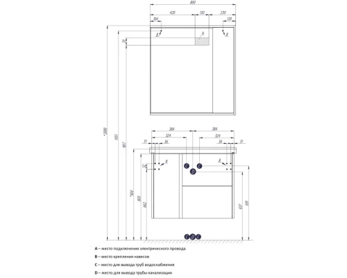 Зеркальный шкаф 80x83,3 см белый глянец R Акватон Стоун 1A228302SX010