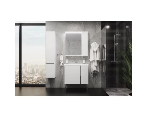 Зеркальный шкаф 80x83,3 см белый глянец R Акватон Стоун 1A228302SX010