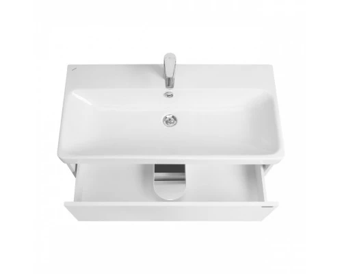 Тумба СКАНДИ 90, подвесная, 2 ящ., белая матовая/белый глянец (под раковину АДРИАНА 90)