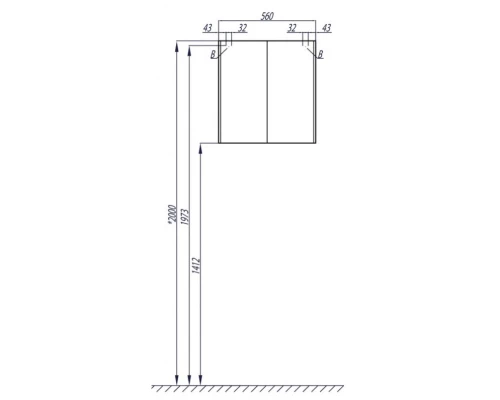 Шкаф двухстворчатый Акватон Шерилл 1A206603SH010