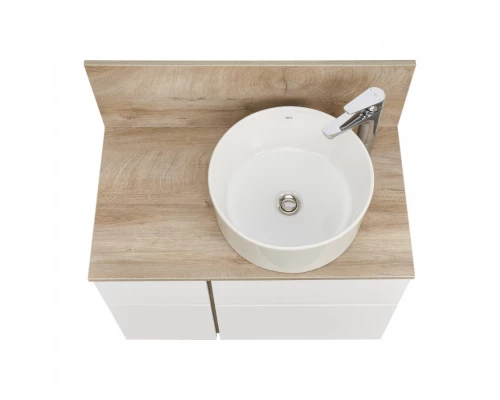 Тумба МИШЕЛЬ 80, дуб эндгрейн, белая (под раковину ОДРИ 42, MILA 350, ЛОЛА 60)