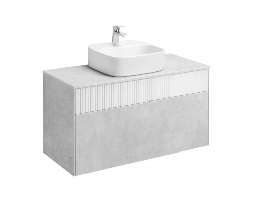 Тумба МАРБЛ 100, 2 ящ., слейт/белый матовый (под раковину MILA 35, MILA 40, ОДРИ Soft 42, ОДРИ Round