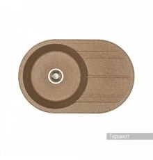 Мойка для кухни  Амира  780x500x211 мм, круглая с крылом, терракот