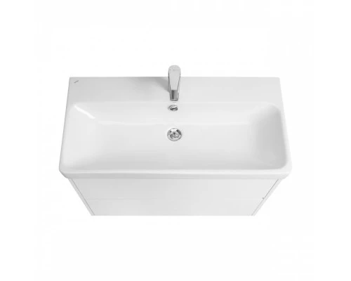 Тумба СКАНДИ 90, подвесная, 2 ящ., белая матовая/белый глянец (под раковину АДРИАНА 90)