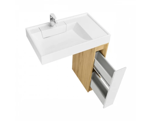 Тумба без фасада ЛОНДРИ 20 (под раковину РЕЙН 80), под с/маш., дуб сантана