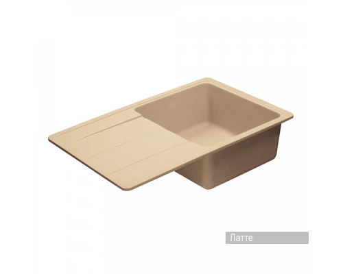 Мойка для кухни Аманда 780x510x211 мм, прямоуг. с крылом, латте