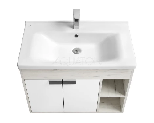 Тумба белый глянец/дуб крафт 79,2 см Акватон Флай 1A237401FAX10