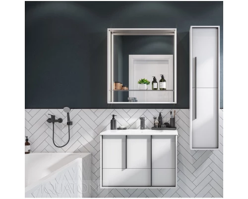 Зеркало 80x85 см белый матовый Акватон Ривьера 1A239102RVX20