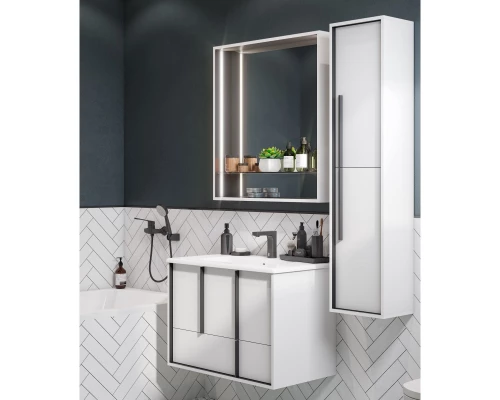 Зеркало 80x85 см белый матовый Акватон Ривьера 1A239102RVX20