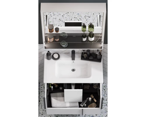 Зеркало 80x85 см белый матовый Акватон Ривьера 1A239102RVX20