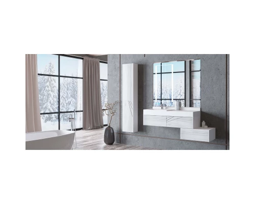 Пенал подвесной белый глянец/ольха наварра R Акватон Сакура 1A219903SKW8R