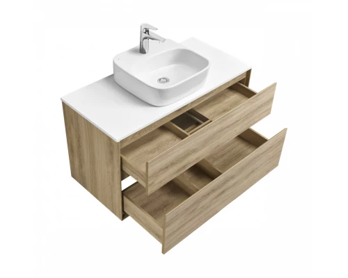 Тумба ЛИБЕРТИ 100, 2 ящ.,подвесная,дуб эльвезия (под р-ну ЭЛИНА 100,ЛОЛА 60,MILA 35,MILA 40,ОДРИ 42)