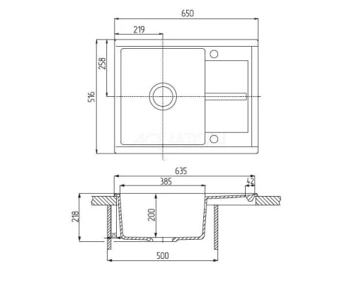 Кухонная мойка Акватон Делия шампань 1A718632DE290