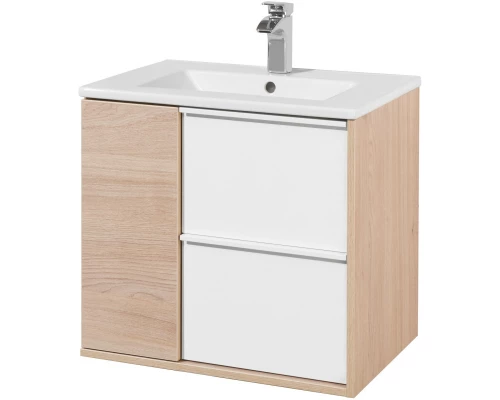 Тумба белый глянец/дуб эврика 60 см Акватон Бостон 1A252501BN010