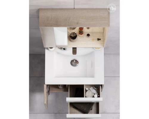 Тумба белый глянец/дуб эврика 74,2 см Акватон Бостон 1A252601BN010