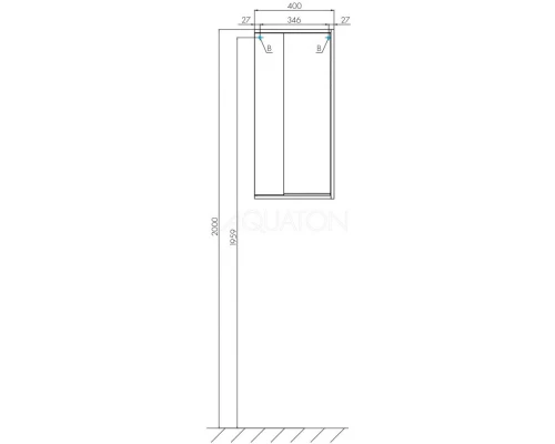 Шкаф подвесной белый глянец/дуб эврика Акватон Бостон 1A239903BN010