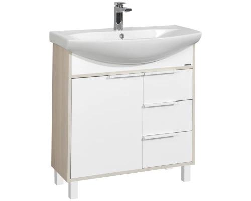 Тумба белый глянец/ясень фабрик 76 см Акватон Рико 1A215401RIB90